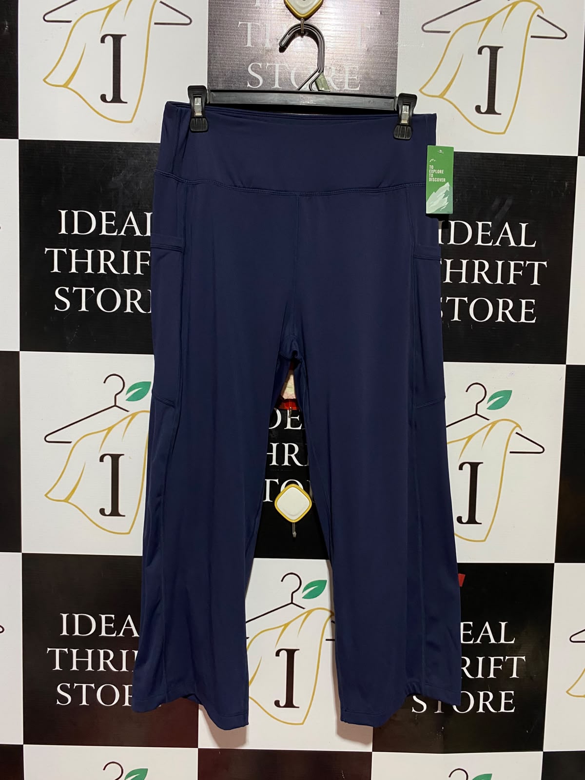 WILLIT |L| WAIST 29| B34| HIGH-WAISTED NAVY BLUE ATHLETIC LEGGINGS WITH SIDE POCKETS