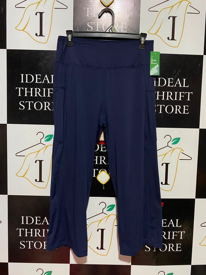 WILLIT |L| WAIST 29| B34| HIGH-WAISTED NAVY BLUE ATHLETIC LEGGINGS WITH SIDE POCKETS