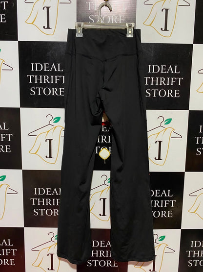 |M| WAIST 25| B34| HIGH-WAISTED BLACK FLARED YOGA PANTS WITH SIDE POCKETS