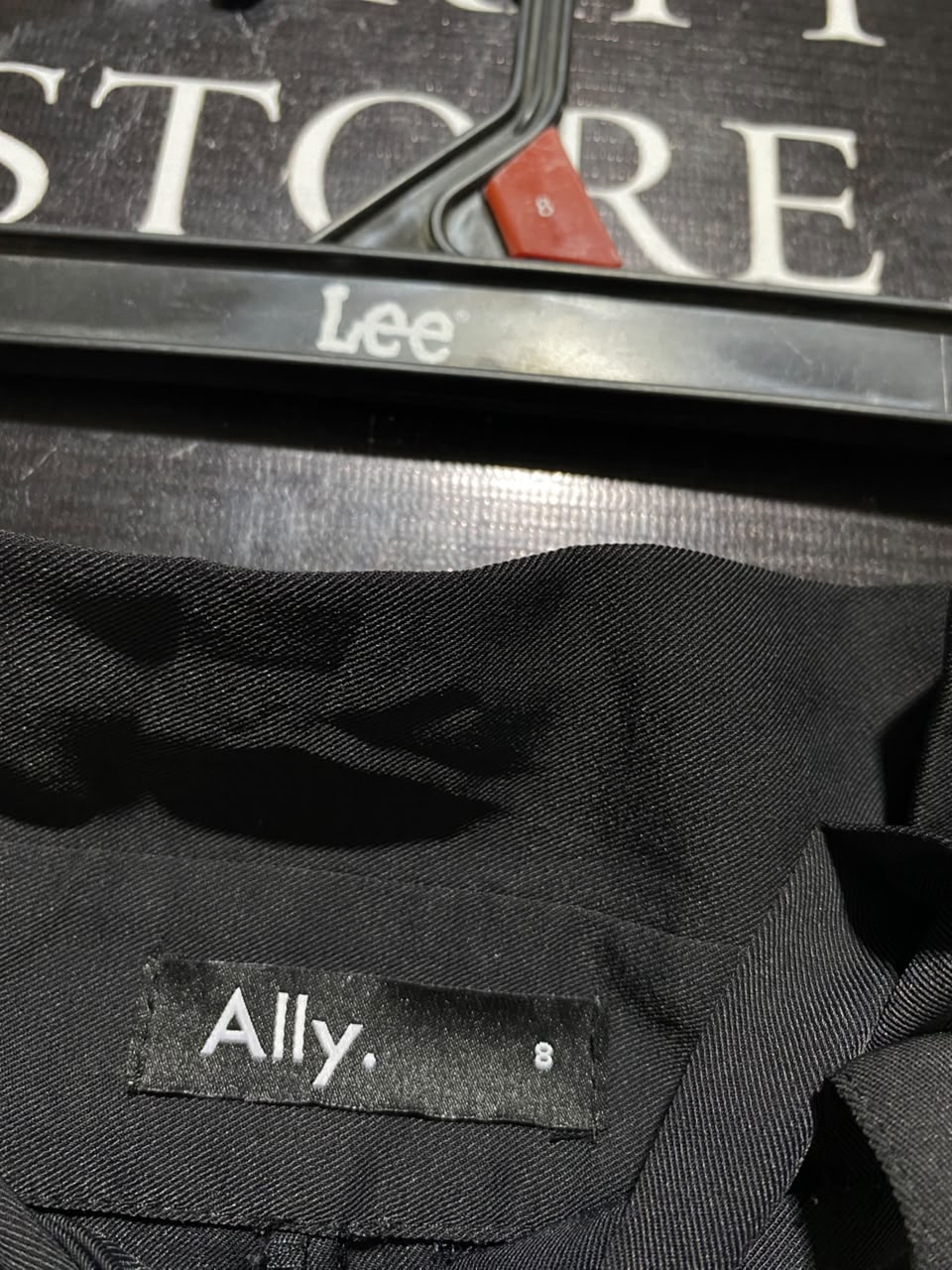 ALLY |S| WAIST 26| B34| HIGH-WAISTED BLACK WIDE LEG TAILORED TROUSERS WITH THICK BELT LOOPS