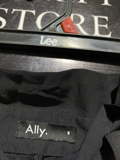 ALLY |S| WAIST 26| B34| HIGH-WAISTED BLACK WIDE LEG TAILORED TROUSERS WITH THICK BELT LOOPS