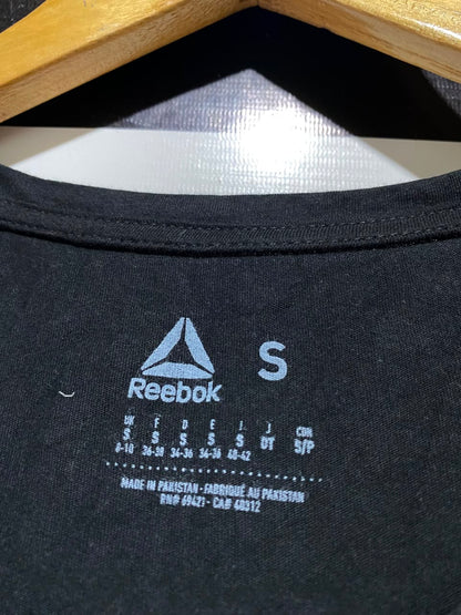 REEBOK |S| WAIST 17| B34| CLASSIC BIG LOGO SHORT SLEEVE ATHLETIC T-SHIRT - BLACK