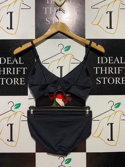ELLE |XS| B34| CHARCOAL GREY SEAMLESS BRALETTE AND BRIEF TWO-PIECE LINGERIE SET