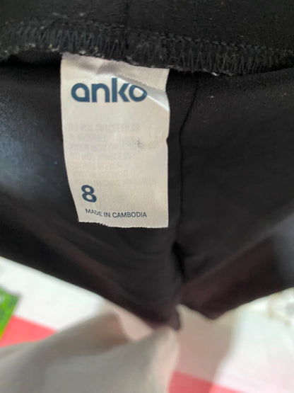ANKO |S| WAIST 26| A10| CLASSIC BLACK HIGH-WAISTED SLIM FIT FLARED TROUSERS WITH SMOOTH ELASTIC BAND