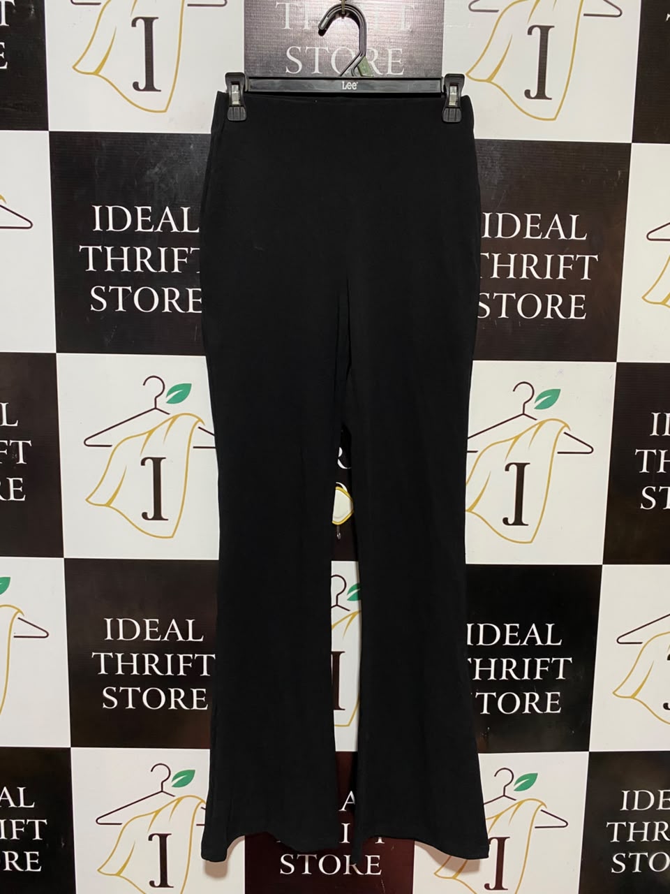 ANKO |S| WAIST 26| A10| CLASSIC BLACK HIGH-WAISTED SLIM FIT FLARED TROUSERS WITH SMOOTH ELASTIC BAND