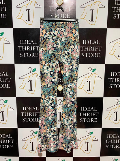COTTON ON |XS| WAIST 24| B34| WOMEN'S HIGH-WAISTED FLORAL PRINT FLARE PANTS