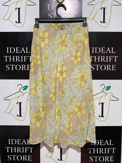 GHANDA |XS| WAIST 24| B34| WOMEN'S FLORAL PRINT MIDI SKIRT