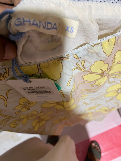 GHANDA |XS| WAIST 24| B34| WOMEN'S FLORAL PRINT MIDI SKIRT