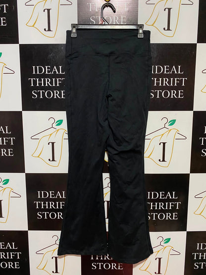 JOCKEY |M| WAIST 28| B34| WOMEN'S HIGH-WAISTED BLACK FLARE YOGA PANTS WITH POCKETS