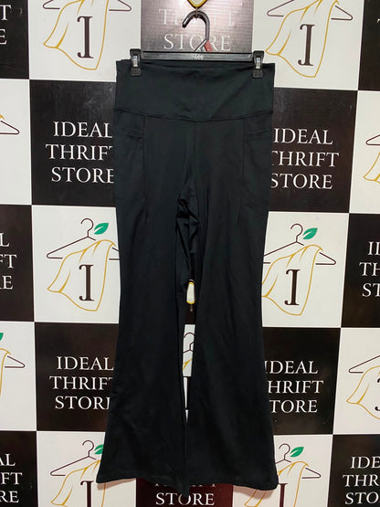 JOCKEY |M| WAIST 28| B34| WOMEN'S HIGH-WAISTED BLACK FLARE YOGA PANTS WITH POCKETS