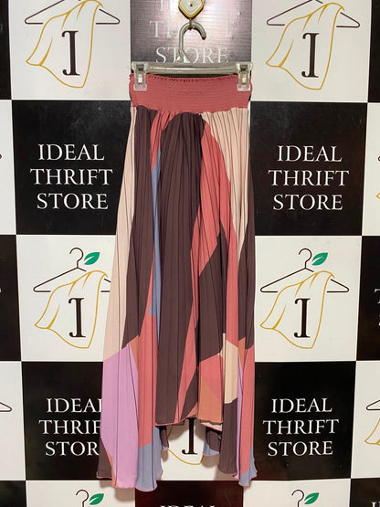 PORTMANS |XS| WAIST 19| B34| WOMEN'S GEOMETRIC COLORBLOCK PLEATED MAXI SKIRT