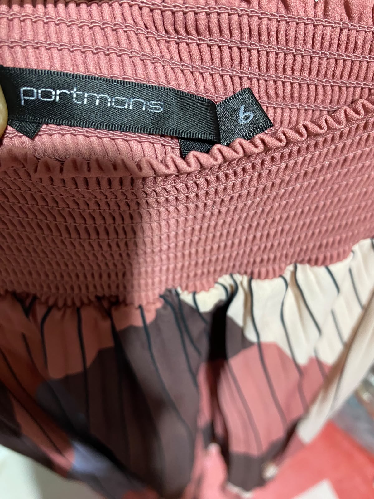 PORTMANS |XS| WAIST 19| B34| WOMEN'S GEOMETRIC COLORBLOCK PLEATED MAXI SKIRT