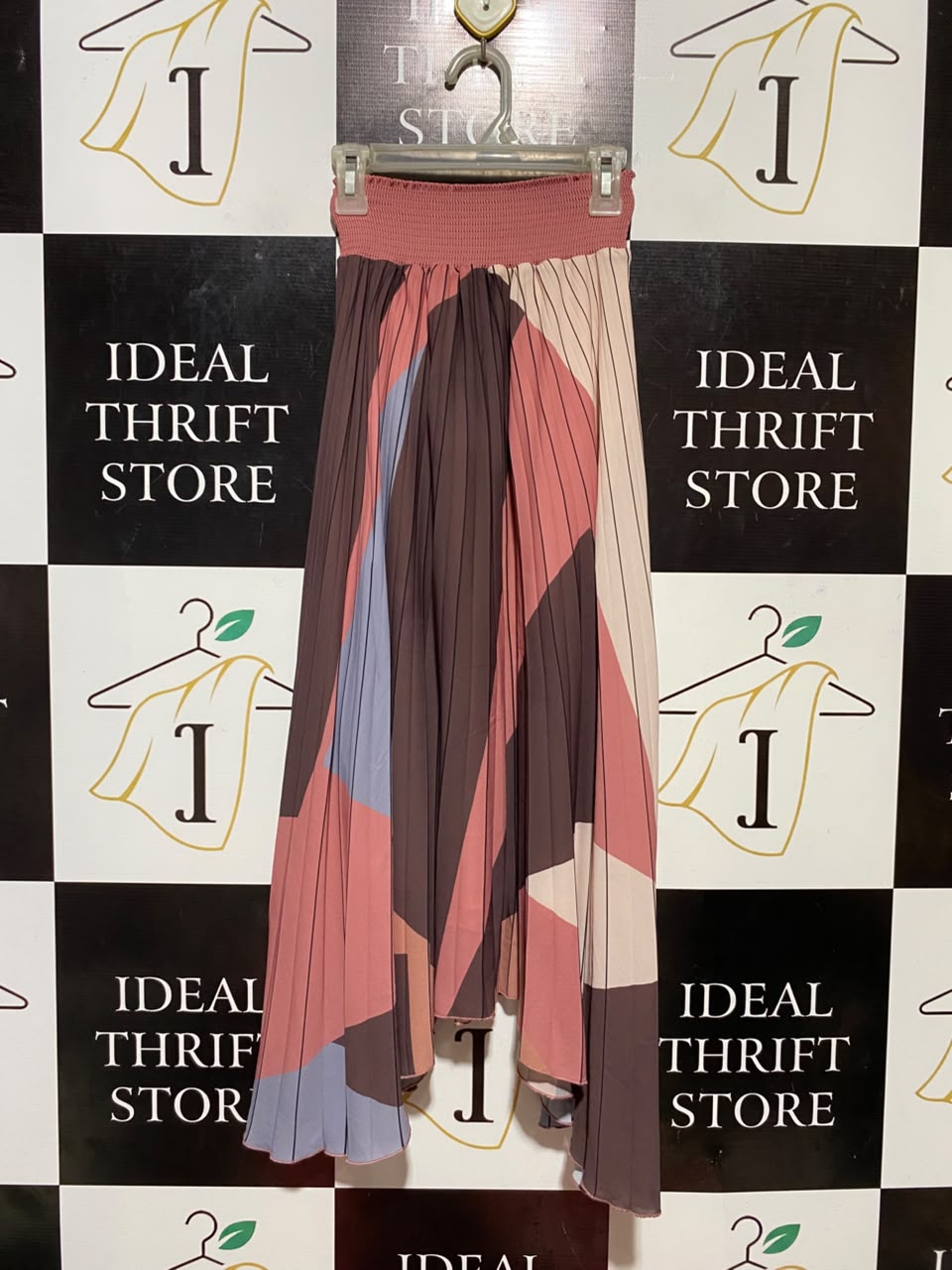 PORTMANS |XS| WAIST 19| B34| WOMEN'S GEOMETRIC COLORBLOCK PLEATED MAXI SKIRT
