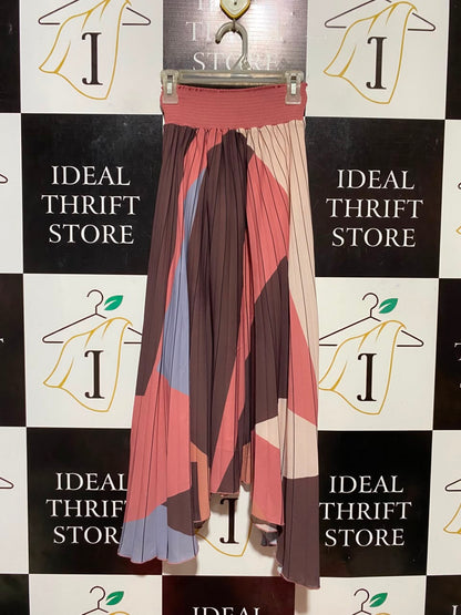 PORTMANS |XS| WAIST 19| B34| WOMEN'S GEOMETRIC COLORBLOCK PLEATED MAXI SKIRT