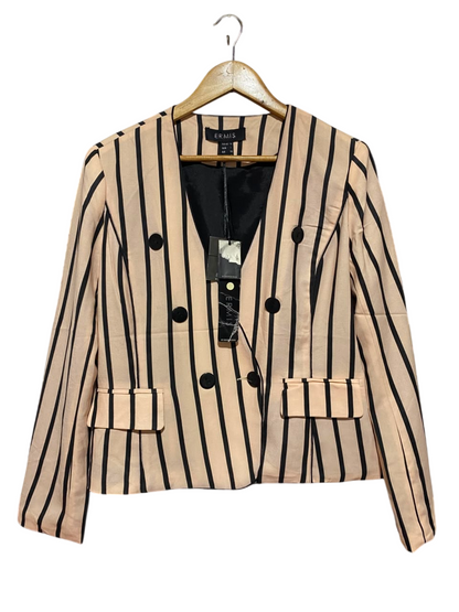 ERMIS |L| BUST 20| B35| WOMEN'S STRIPED DOUBLE-BREASTED CROPPED BLAZER JACKET