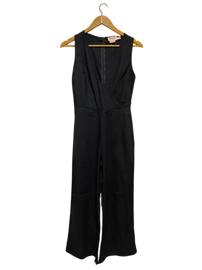 SHOWPO |S| BUST 15| B35| WOMEN'S SLEEVELESS V-NECK SLEEK BLACK WIDE-LEG JUMPSUIT