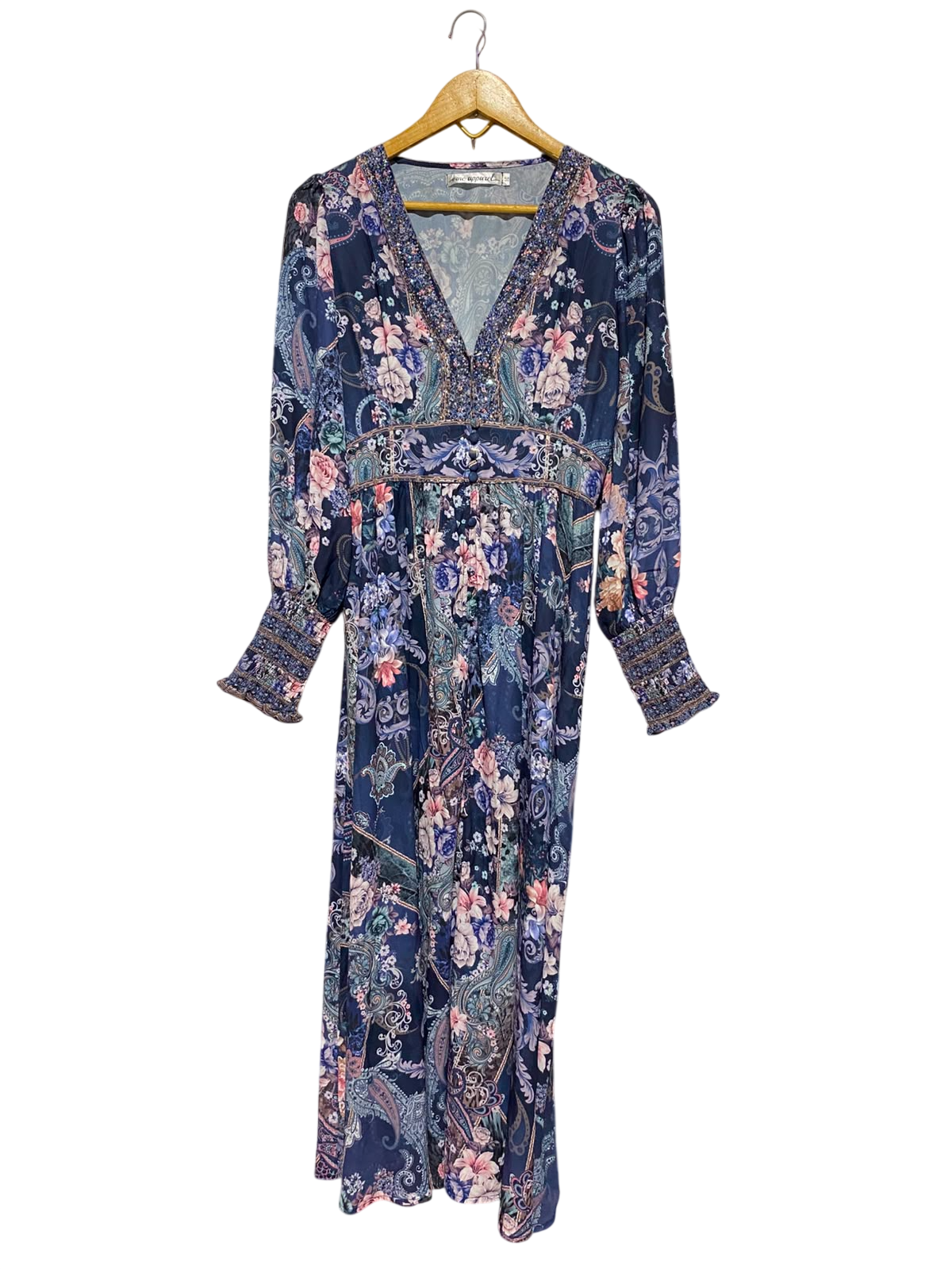 VINE APPAREL |M| BUST 18| B35| ORNATE PAISLEY FLORAL MAXI DRESS
