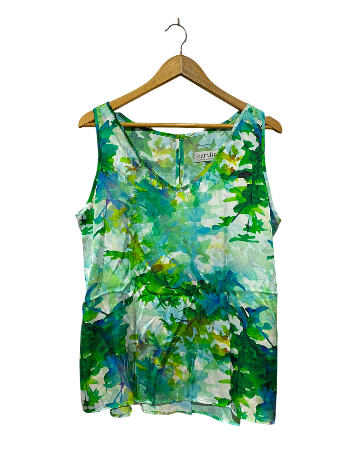 CAROLINE |M| BUST 21| B35| LUSH ABSTRACT WATERCOLOUR FLORAL SLEEVELESS BLOUSE