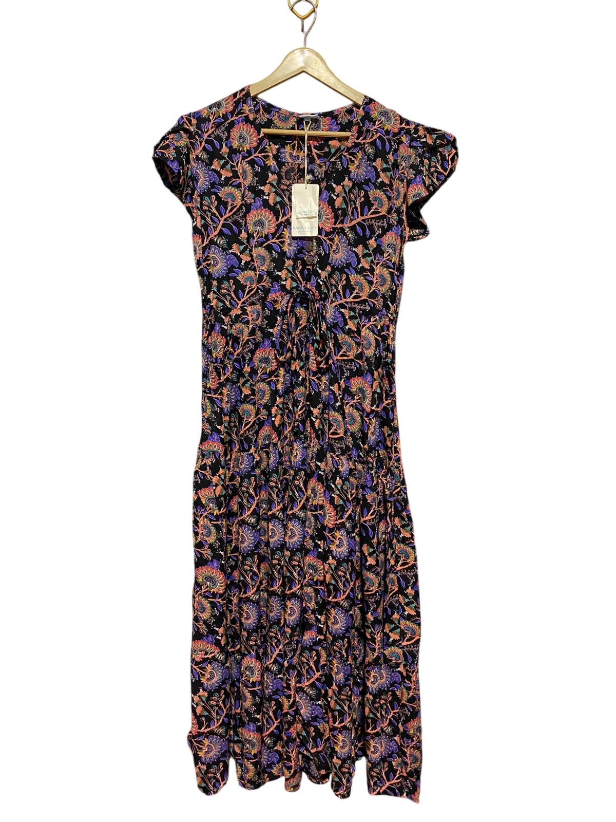 KARMA EAST |S| BUST 19| B35| ELEGANT FLORAL BOHEMIAN MAXI DRESS