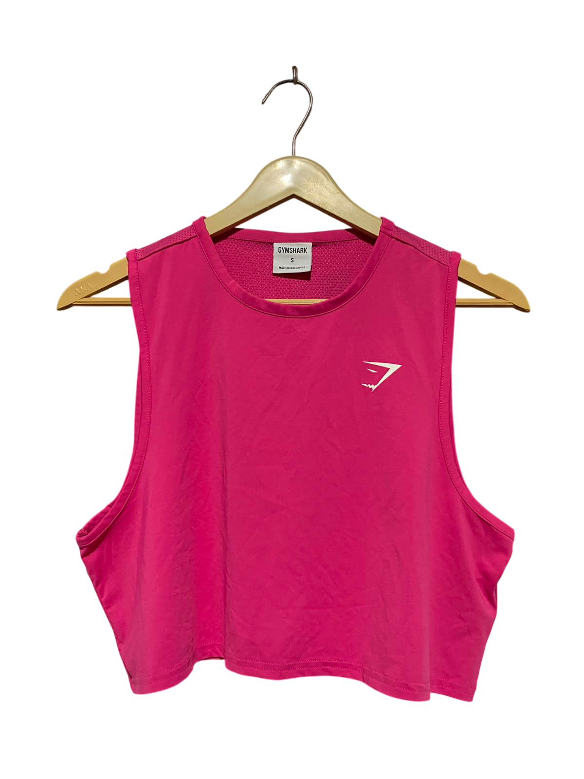 GYMSHARK |S| BUST 18| B35| CLASSIC SHARKHEAD PERFORMANCE CROPPED TRAINING TANK TOP