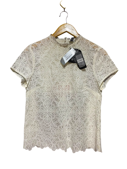FOREVER |S| BUST 17| B35| ELEGANT MOCK NECK LACE SHORT SLEEVE BLOUSE