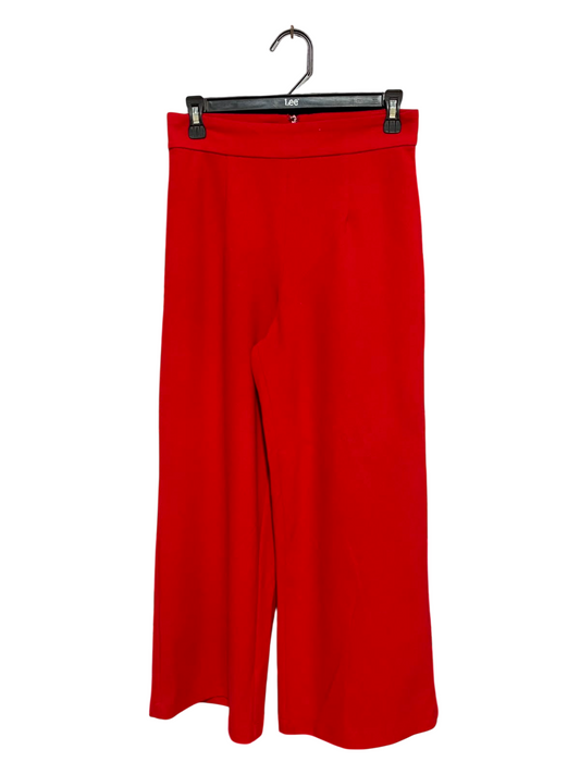 ALLY |M| WAIST 28| B35| VIBRANT CHILI RED WIDE-LEG CULOTTES / STATEMENT HIGH-STREET FLARED PANTS