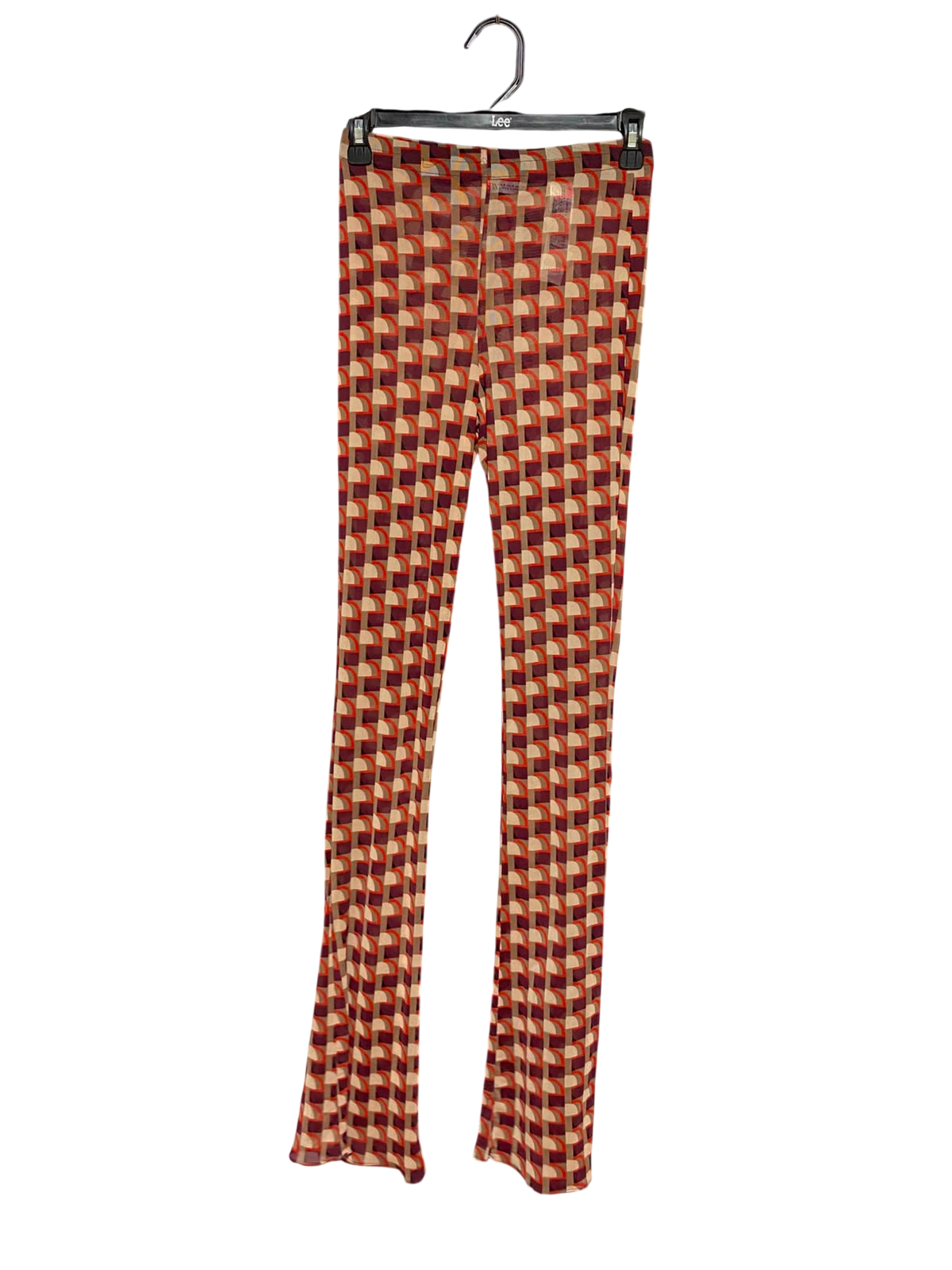 ZARA |M| WAIST 25| B35| VINTAGE RETRO GEOMETRIC PRINT LEGGINGS / HIGH-STREET FLARED MESH PANTS