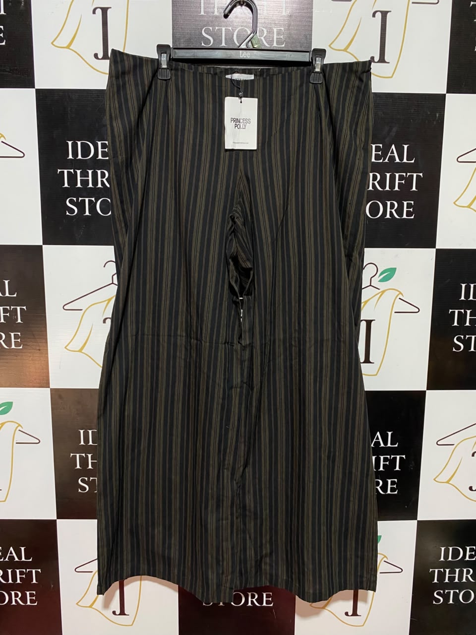 PRINCESS POLLY |XL| WAIST 36| B35| VERTICAL STRIPED WIDE-LEG PANTS / CASUAL HIGH-STREET TROUSERS