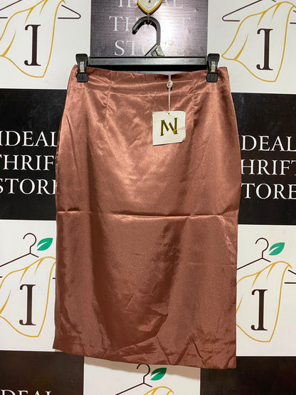 MESHKI |S| WAIST 26| B35| LUXE SATIN MIDI SKIRT / ELEGANT HIGH-STREET GLAM STRAIGHT SKIRT