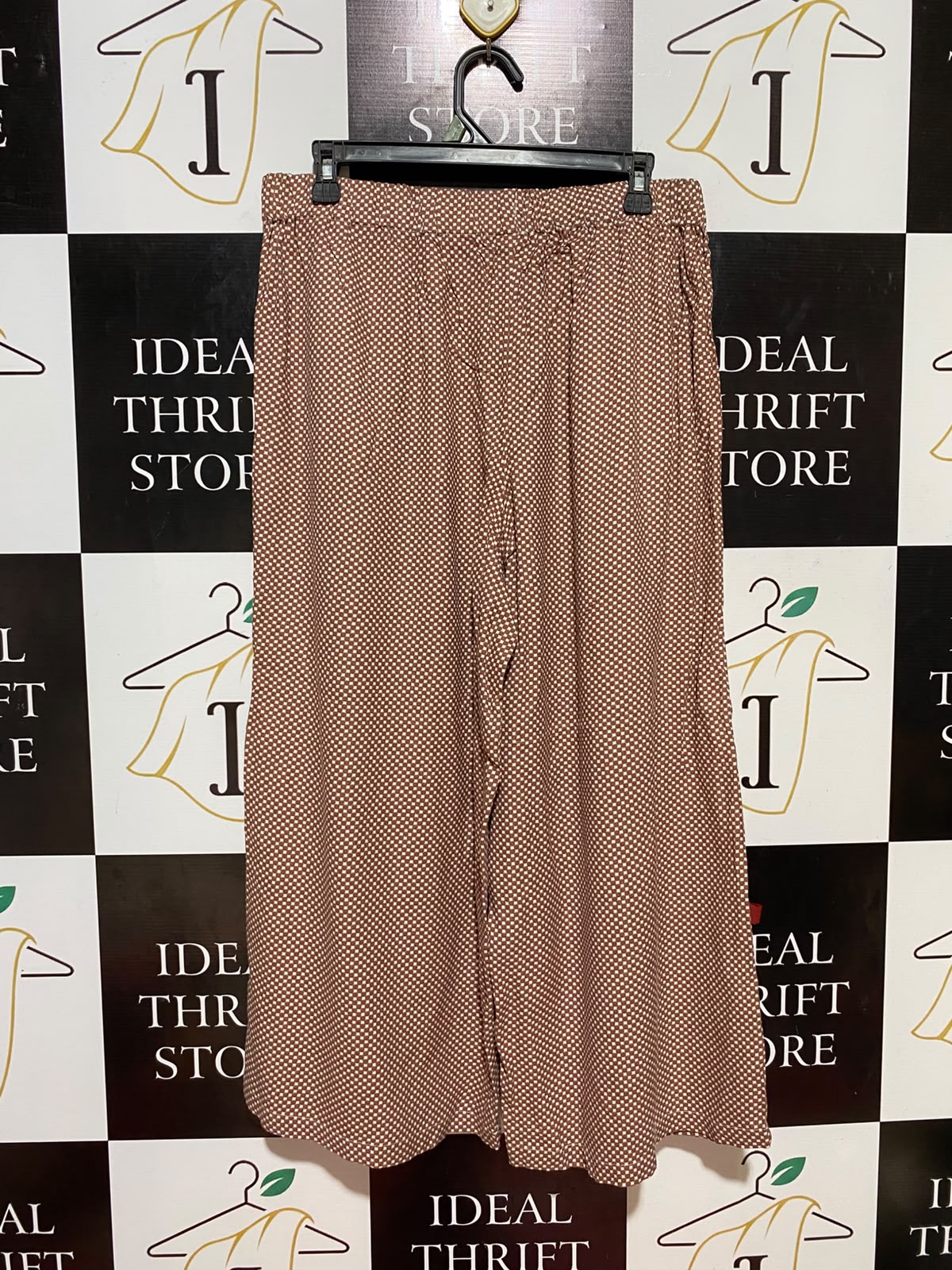 ANKO |L| WAIST 32| B35| POLKA DOT WIDE-LEG TROUSERS / CASUAL LIGHTWEIGHT SUMMER PANTS