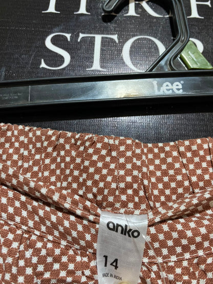 ANKO |L| WAIST 32| B35| POLKA DOT WIDE-LEG TROUSERS / CASUAL LIGHTWEIGHT SUMMER PANTS