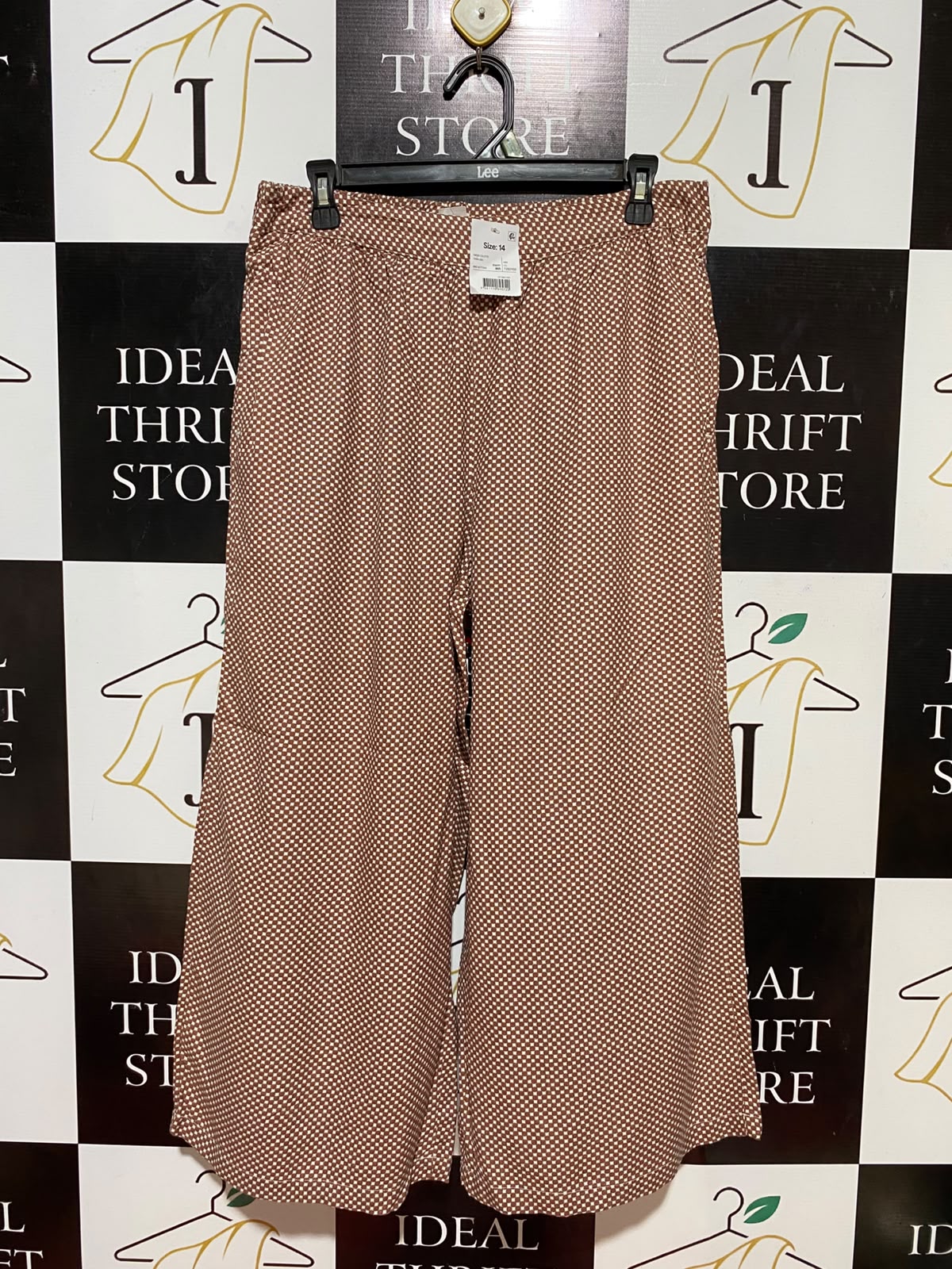 ANKO |L| WAIST 32| B35| POLKA DOT WIDE-LEG TROUSERS / CASUAL LIGHTWEIGHT SUMMER PANTS