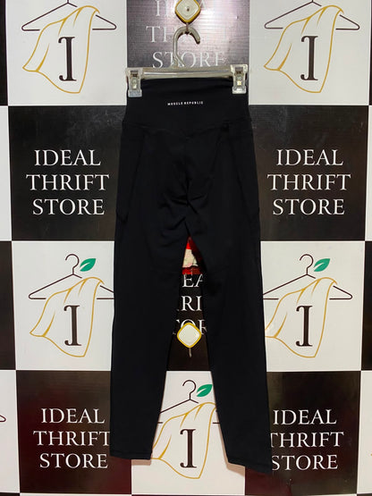 MUSCLE REPUBLIC |XXS| WAIST 18| B35| PREMIUM HIGH-RISED ATHLETIC LEGGINGS / ULTRALIGHT HIGH-STRETCH COMPRESSION PANTS