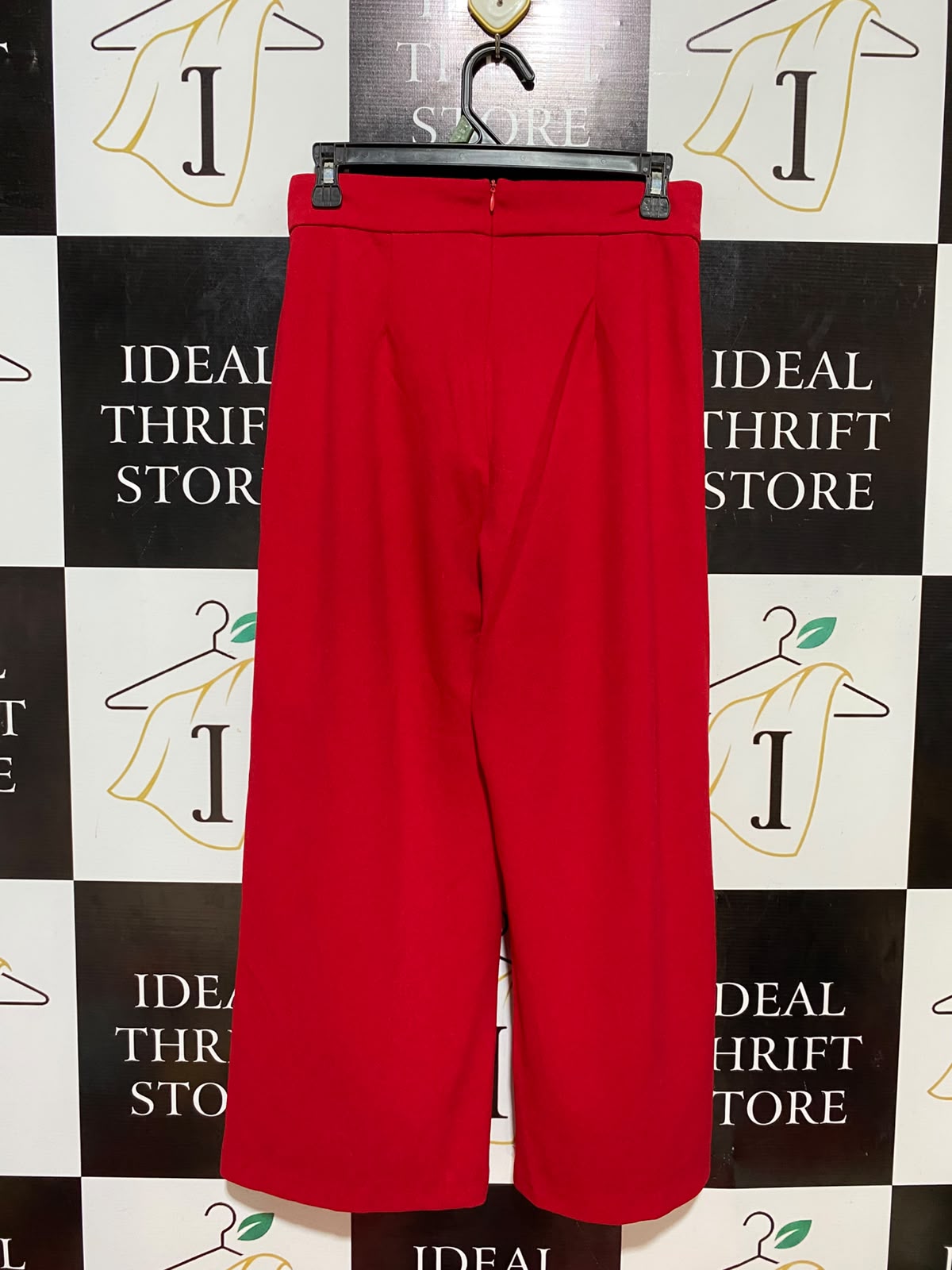 ALLY |M| WAIST 28| B35| VIBRANT CHILI RED WIDE-LEG CULOTTES / STATEMENT HIGH-STREET FLARED PANTS