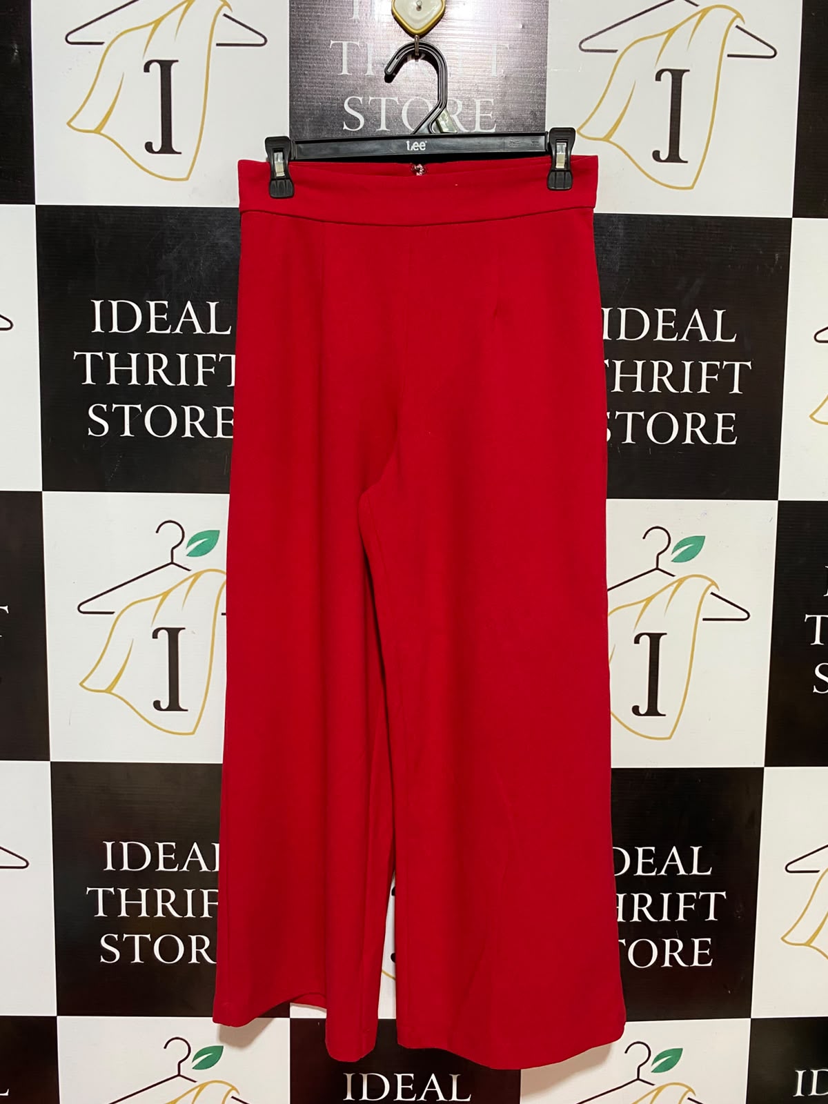ALLY |M| WAIST 28| B35| VIBRANT CHILI RED WIDE-LEG CULOTTES / STATEMENT HIGH-STREET FLARED PANTS