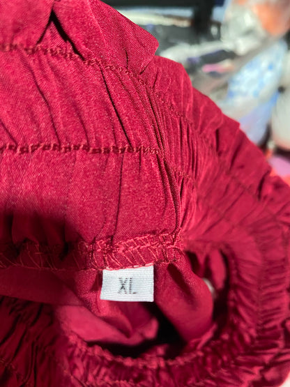 |XL| WAIST 32| B35| CHIC BERRY RED TIERED MAXI SKIRT / CASUAL BOHO HIGH-STREET MIDI SKIRT