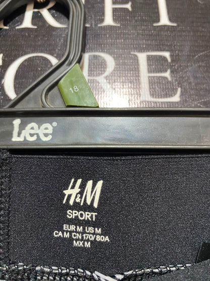 H&M |M| WAIST 28| B35| HIGH-RISE CONTRAST PANEL LEGGINGS / PERFORMANCE TWO-TONE ACTIVE PANTS