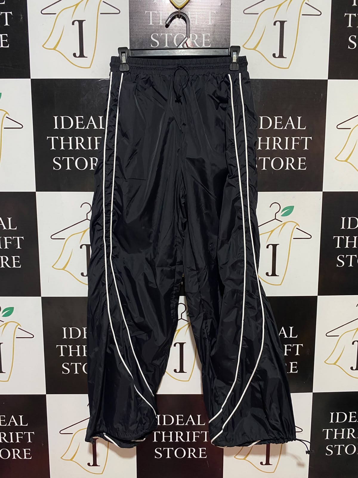 SHEIN |M| WAIST 26| B35| URBAN BLACK NYLON WINDBREAKER TRACK PANTS