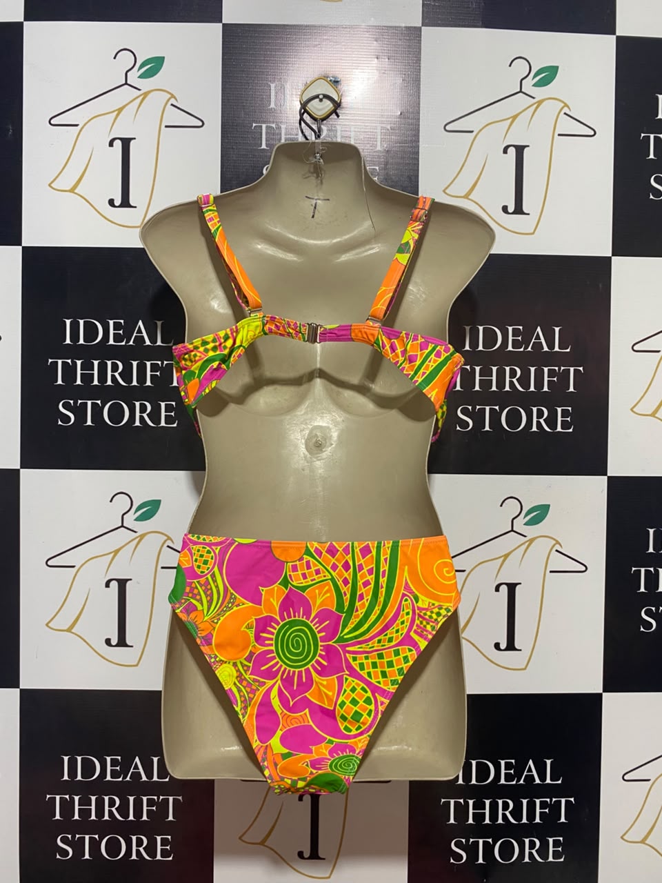|XL| B35| VIBRANT RETRO PSYCHEDELIC PRINT TWO-PIECE BIKINI SET
