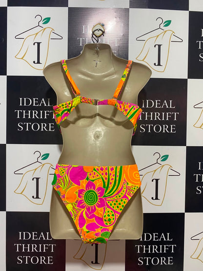 |XL| B35| VIBRANT RETRO PSYCHEDELIC PRINT TWO-PIECE BIKINI SET
