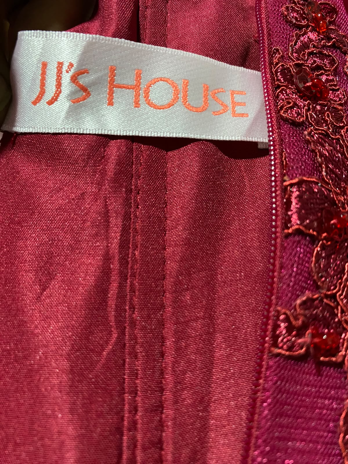 JJS HOUSE |M| BUST 17| B35| LUXURIOUS EMBELLISHED FLORAL LACE NET MAXI GOWN DRESS