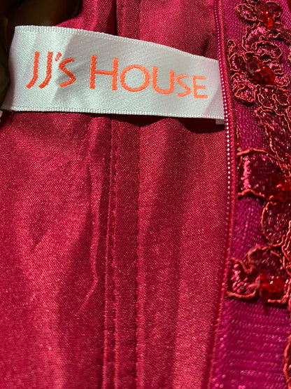 JJS HOUSE |M| BUST 17| B35| LUXURIOUS EMBELLISHED FLORAL LACE NET MAXI GOWN DRESS