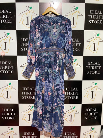 VINE APPAREL |M| BUST 18| B35| ORNATE PAISLEY FLORAL MAXI DRESS