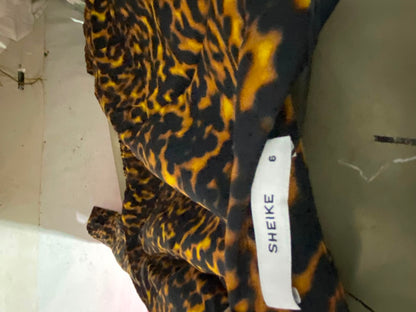 SHEIKE |S| BUST FREE| B35| CHIC TORTOISESHELL LEOPARD PRINT CROPPED BUTTON-DOWN BLOUSE