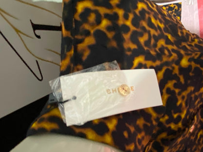 SHEIKE |S| BUST FREE| B35| CHIC TORTOISESHELL LEOPARD PRINT CROPPED BUTTON-DOWN BLOUSE