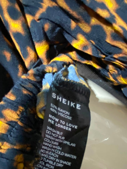 SHEIKE |S| BUST FREE| B35| CHIC TORTOISESHELL LEOPARD PRINT CROPPED BUTTON-DOWN BLOUSE