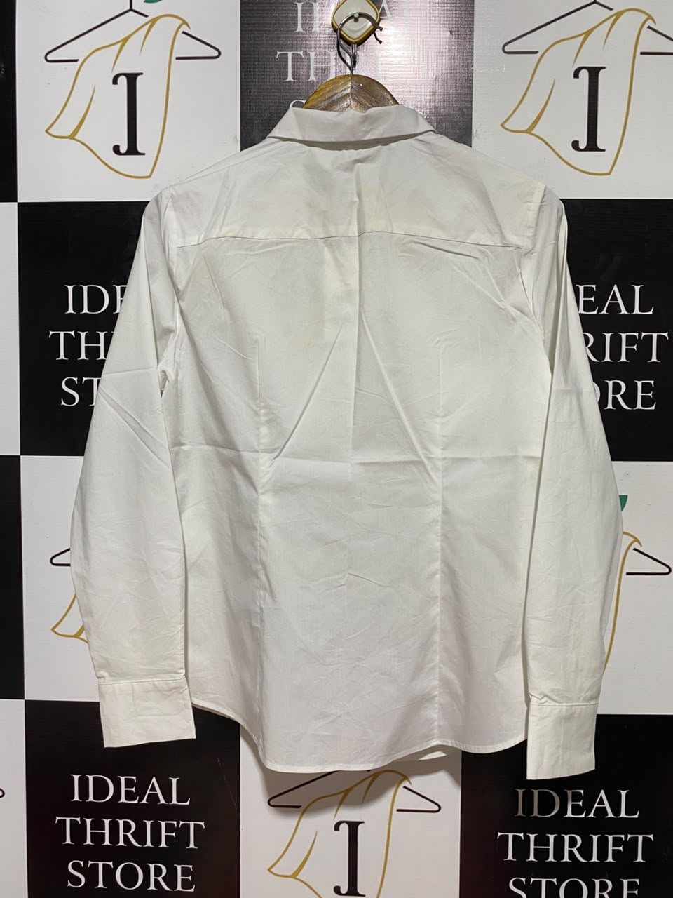 PREVIEW |L| BUST 20| B35| WOMEN'S CLASSIC WHITE LONG SLEEVE BUTTON-DOWN SHIRT
