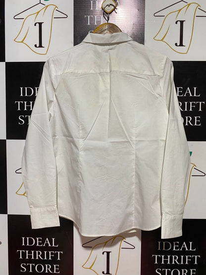 PREVIEW |L| BUST 20| B35| WOMEN'S CLASSIC WHITE LONG SLEEVE BUTTON-DOWN SHIRT