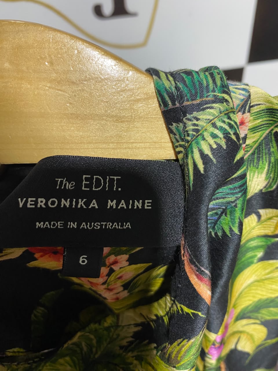 VERONIKA MAINE |S| BUST 15| B35| WOMEN'S TROPICAL PALM TREE PRINT SHORT SLEEVE MAXI DRESS
