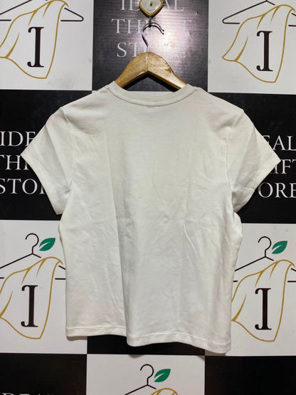 UNIQLO |L| BUST 18| B35| WOMEN'S CLASSIC CREW NECK WHITE SHORT SLEEVE T-SHIRT